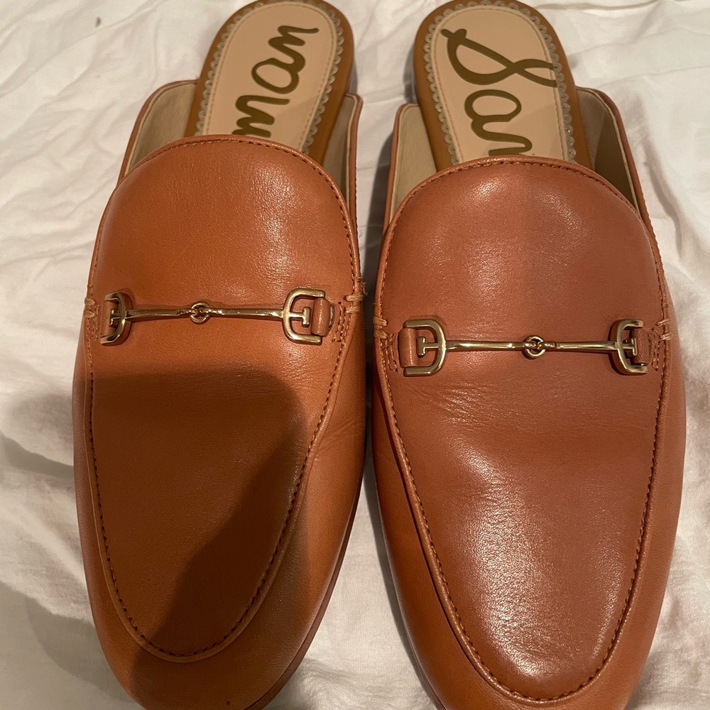 Sam Edelman Tan Leather Slip-On Loafers